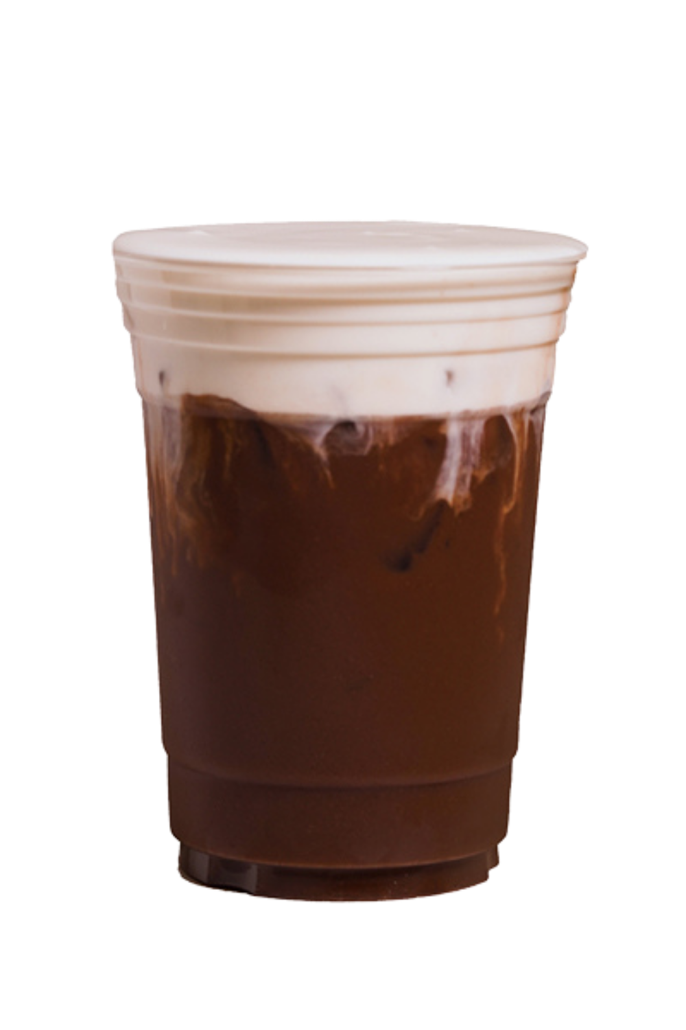 Chocolate drink topped with thick milk foam at Chin Cha, a Bubble Tea Store in Wood Village