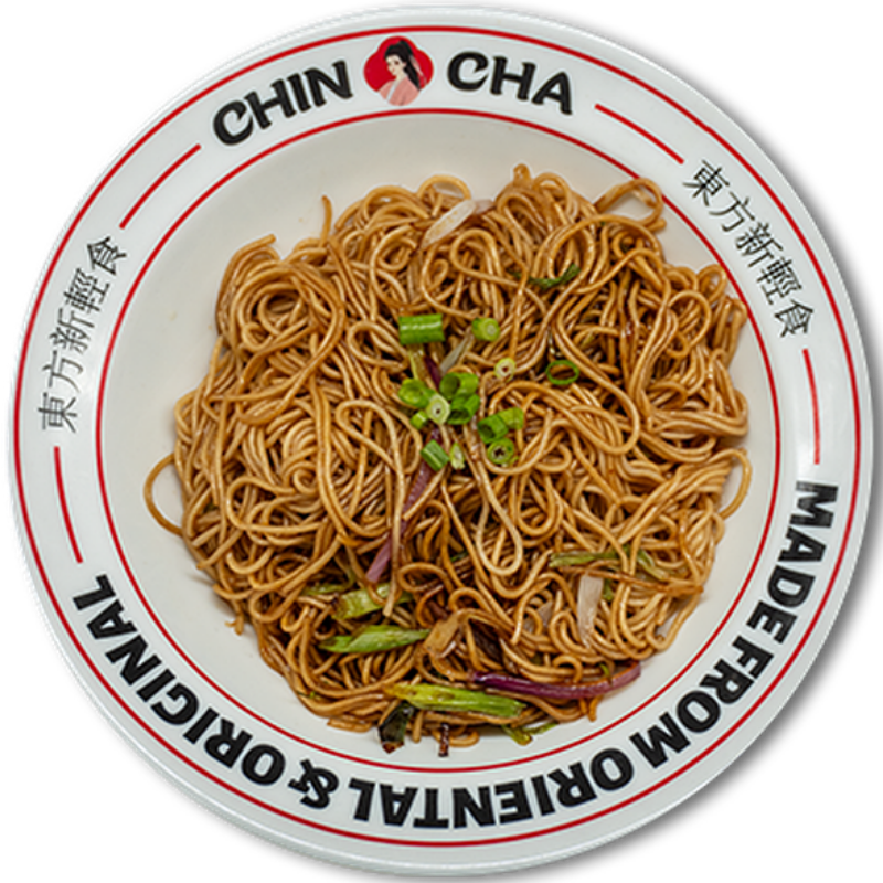 Stir-fried thin noodles with scallion and onion at Chin Cha, a Bubble Tea Store in Wood Village