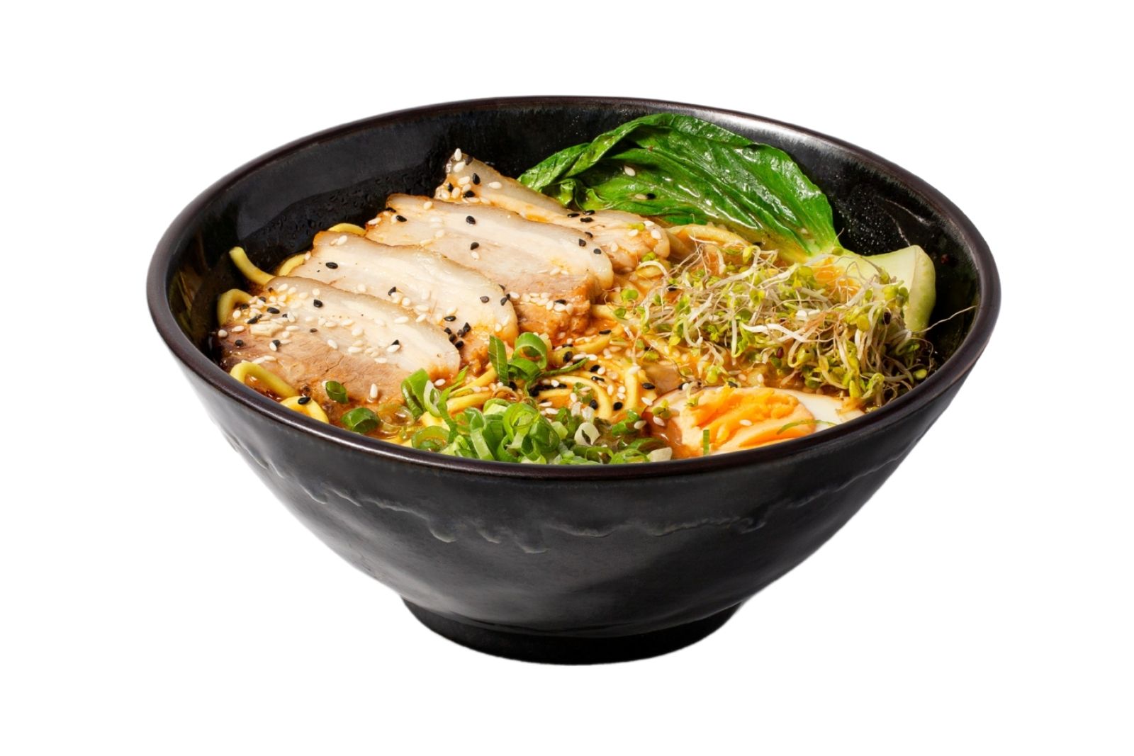 Vegetable tonkotsu ramen with soft-boiled egg at Chopstick Ramen And Sushi, a Asian Fusion Restaurant in New Windsor