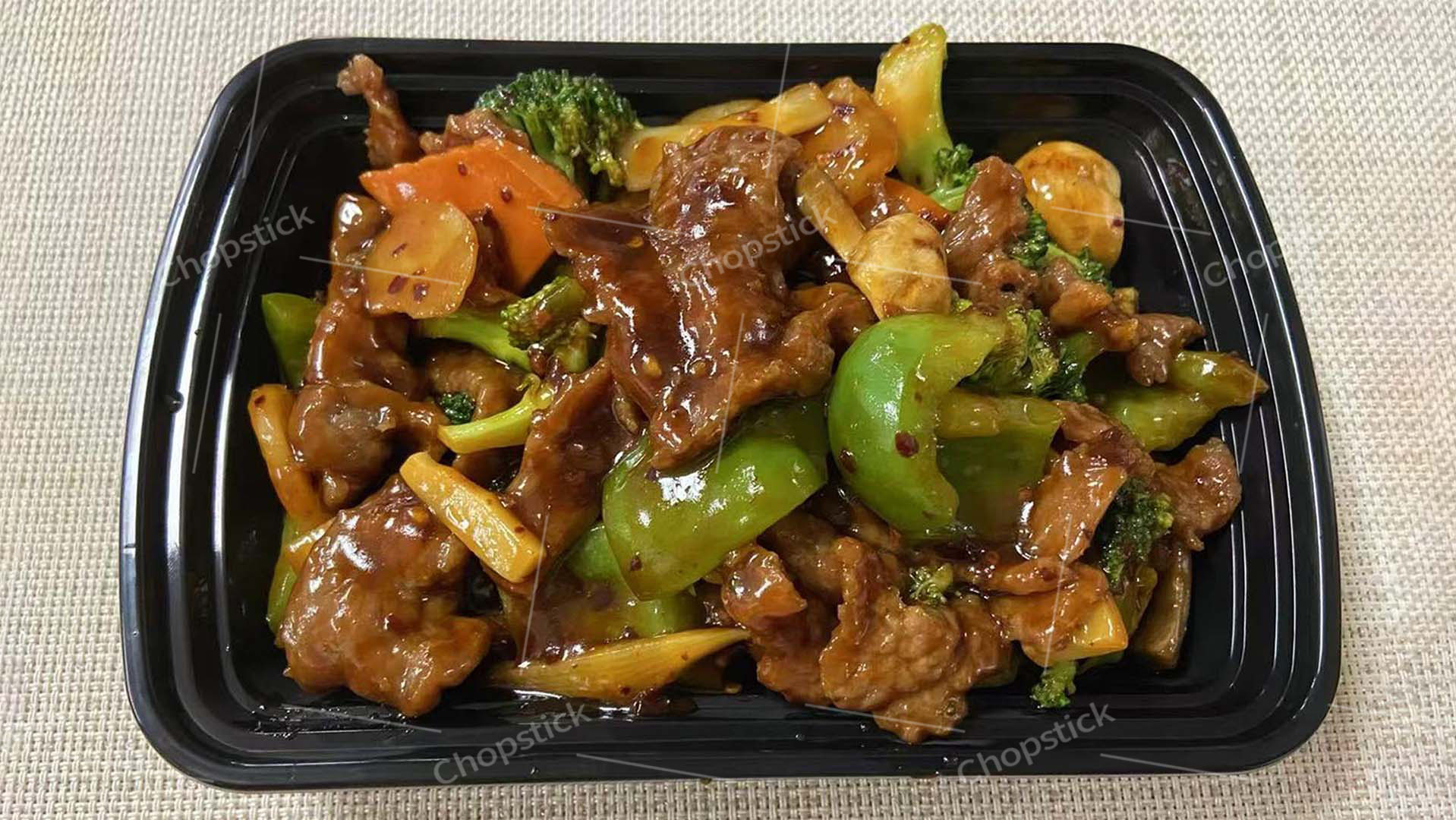 Hunan beef stir-fry with bell peppers and vegetables at Chopstick, a Chinese Restaurant in Flowood
