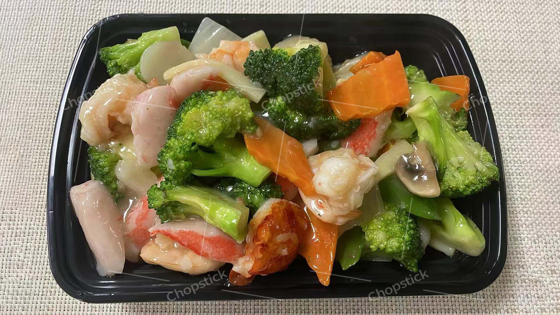 Seafood delight stir-fry with shrimp and vegetables at Chopstick, a Chinese Restaurant in Flowood
