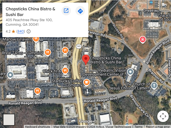 Locaiton,405 Peachtree Pkwy Ste 100, Cumming, GA 30041