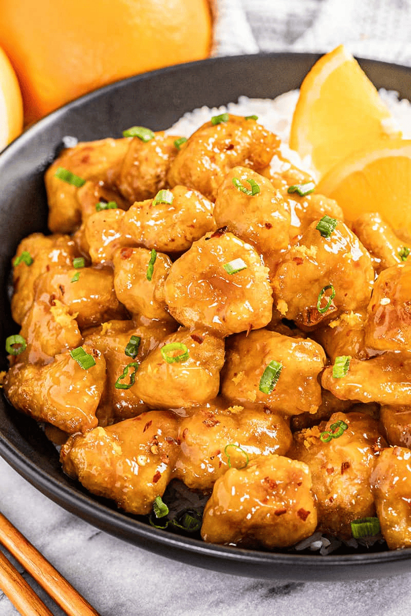 Chopsticks-Express-Chinese-Restaurant-Orange-Flavored-Chicken-Philadelphia Orange Flavored Chicken - Crispy chicken in sweet - tangy orange sauce at Chopsticks Express, a Chinese Restaurant in Philadelphia
