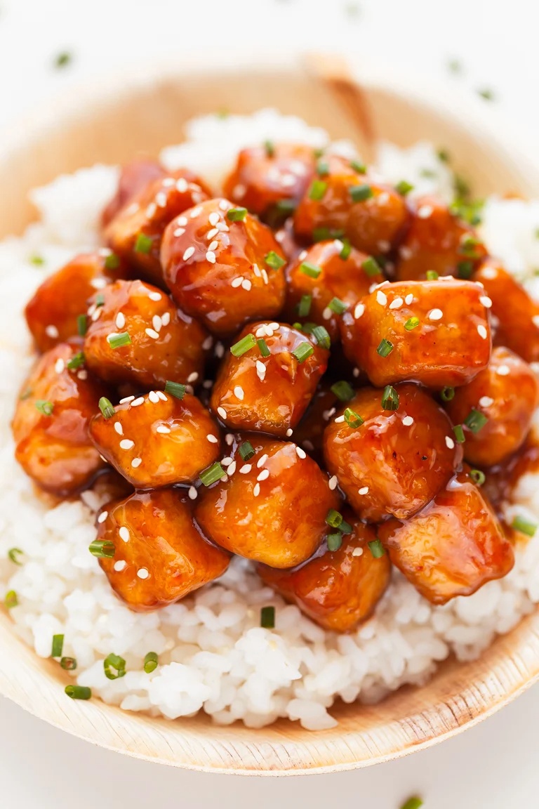 Chopsticks-Express-Chinese-Restaurant-Sesame-Tofu-Philadelphia Sesame Tofu - Tofu in savory sauce with sesame seeds, served over rice at Chopsticks Express, a Chinese Restaurant in Philadelphia