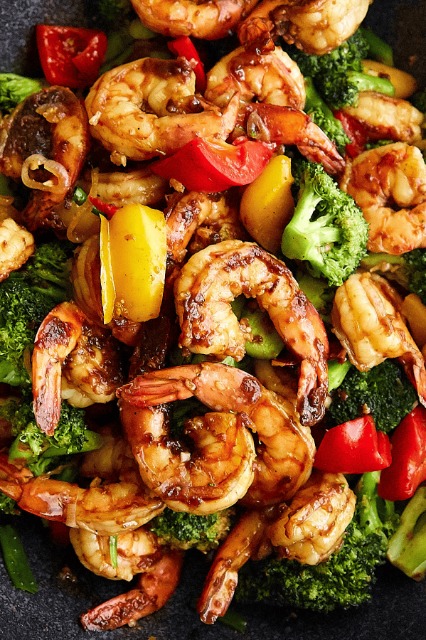 Chopsticks-Express-Chinese-Restaurant-Szechuan-Shrimp-Philadelphia Szechuan Shrimp - Spicy shrimp stir - fried with broccoli, peppers at Chopsticks Express, a Chinese Restaurant in Philadelphia
