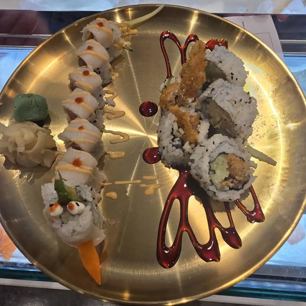 Creative sushi rolls with artistic presentation at CK Kitchen, a Sushi Restaurant in Covington.