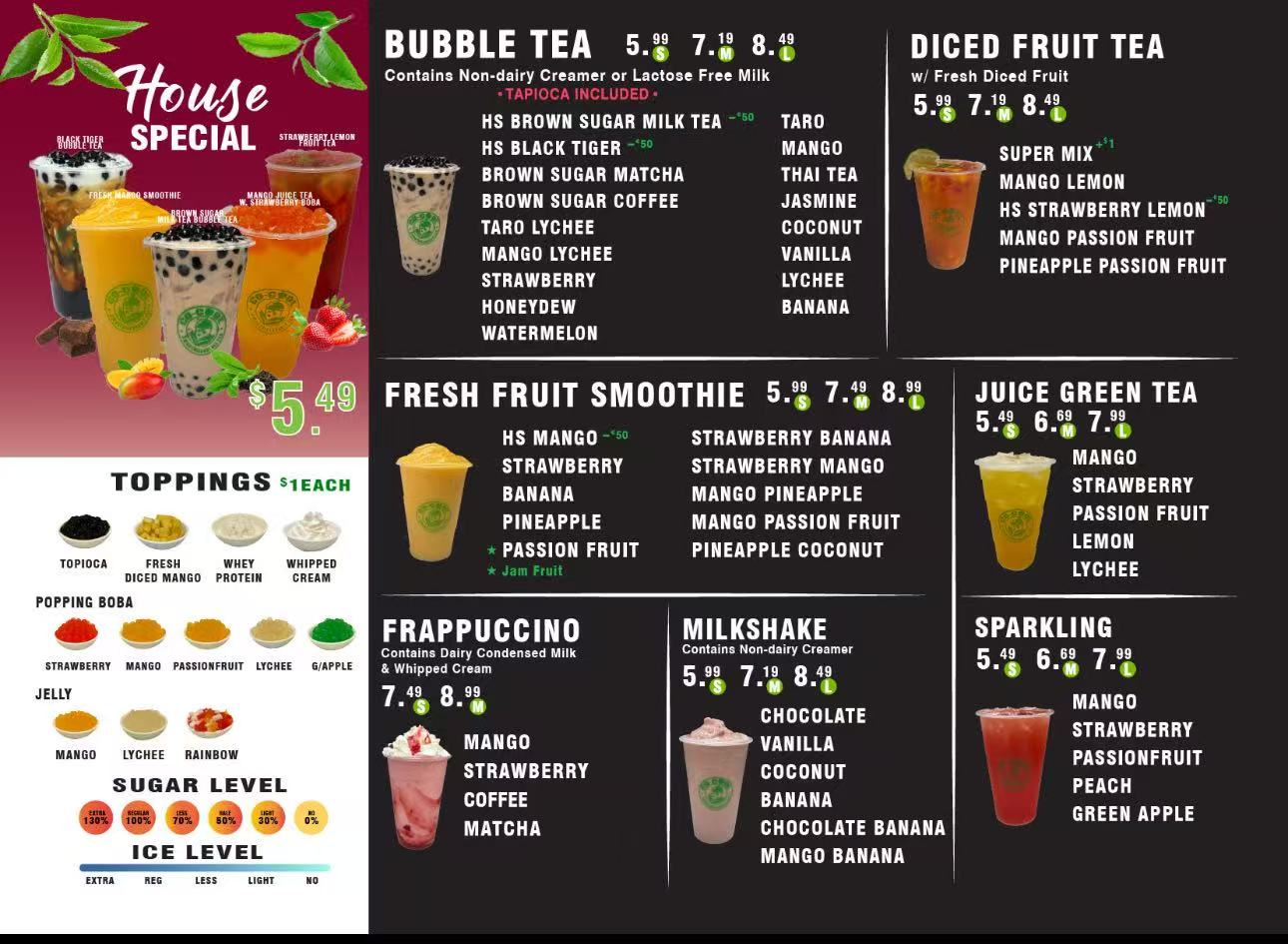 Here's the first menu at Co-cool Smoothie & Bubble Tea, a Bubble Tea Shop in Freehold
