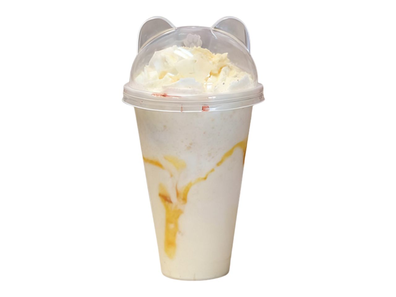 Mango smoothie with cat ear lid at Koko Boba Tea Greenway, a Bubble Tea Store in Scottsdale