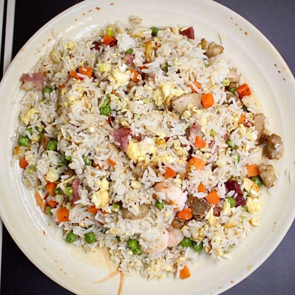Coco’s-Cafe-Chinese-Taiwanese-Restaurant-Special-Fried-Rice-Sugar-Land Special fried rice with eggs, veggies and meat at Coco's Cafe, a Chinese Taiwanese Restaurant in Sugar Land