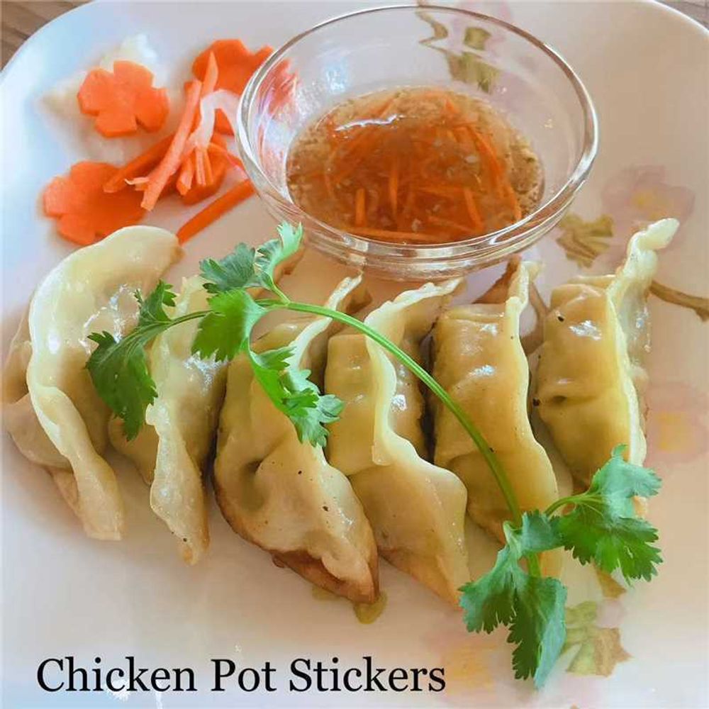 Chicken pot stickers from Colfax Bistro, an Asian restaurant in Colfax