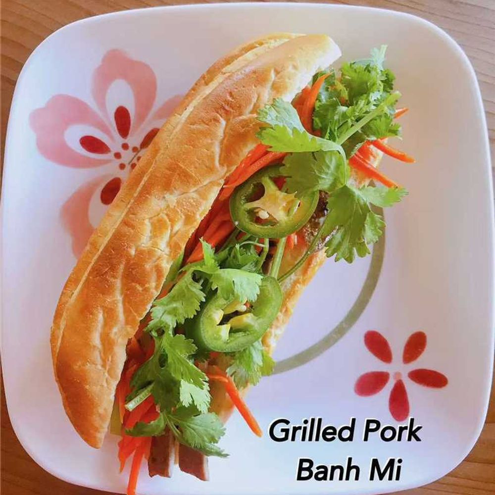 Grilled pork banh mi from Colfax Bistro, an Asian restaurant in Colfax