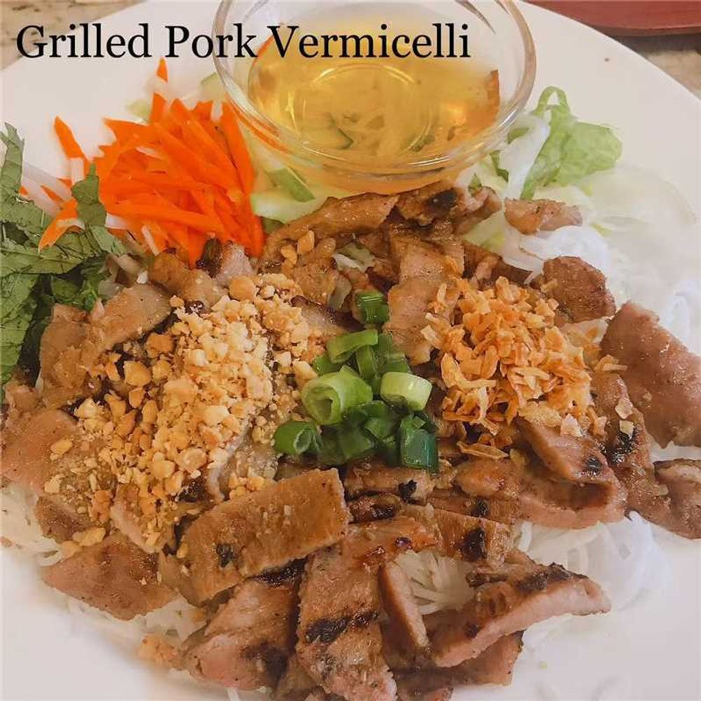 Grilled pork vermicelli from Colfax Bistro, an Asian restaurant in Colfax