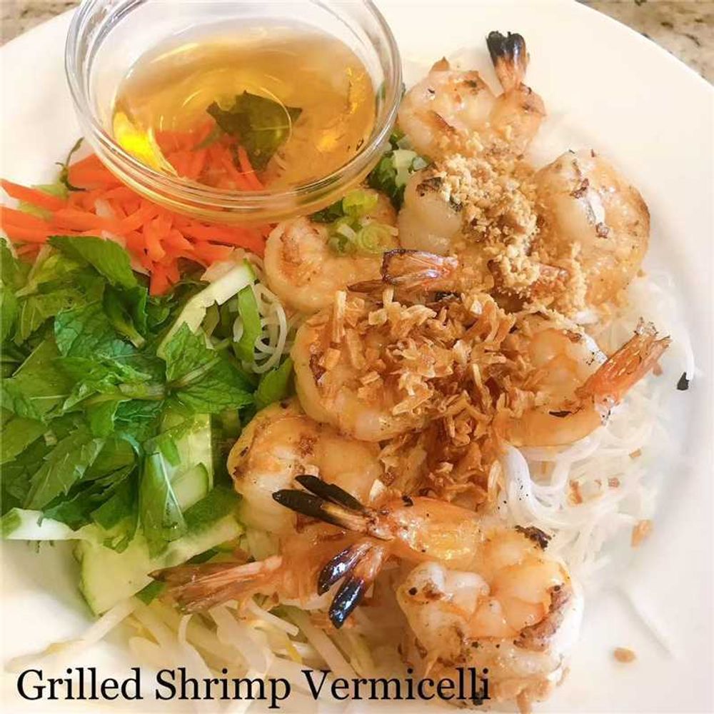 Grilled shrimp vermicelli from Colfax Bistro, an Asian restaurant in Colfax