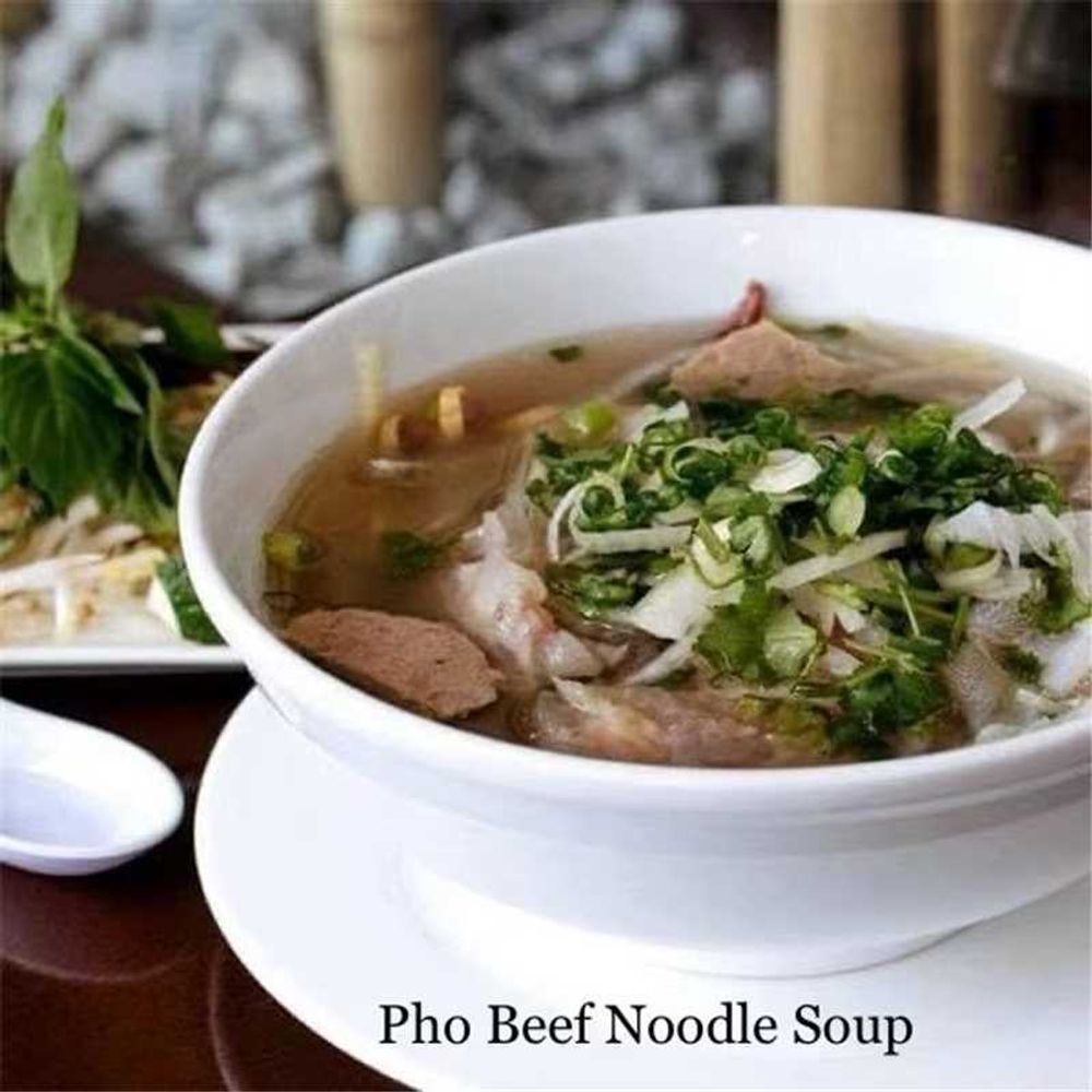 Pho beef noodles soup from Colfax Bistro, an Asian restaurant in Colfax