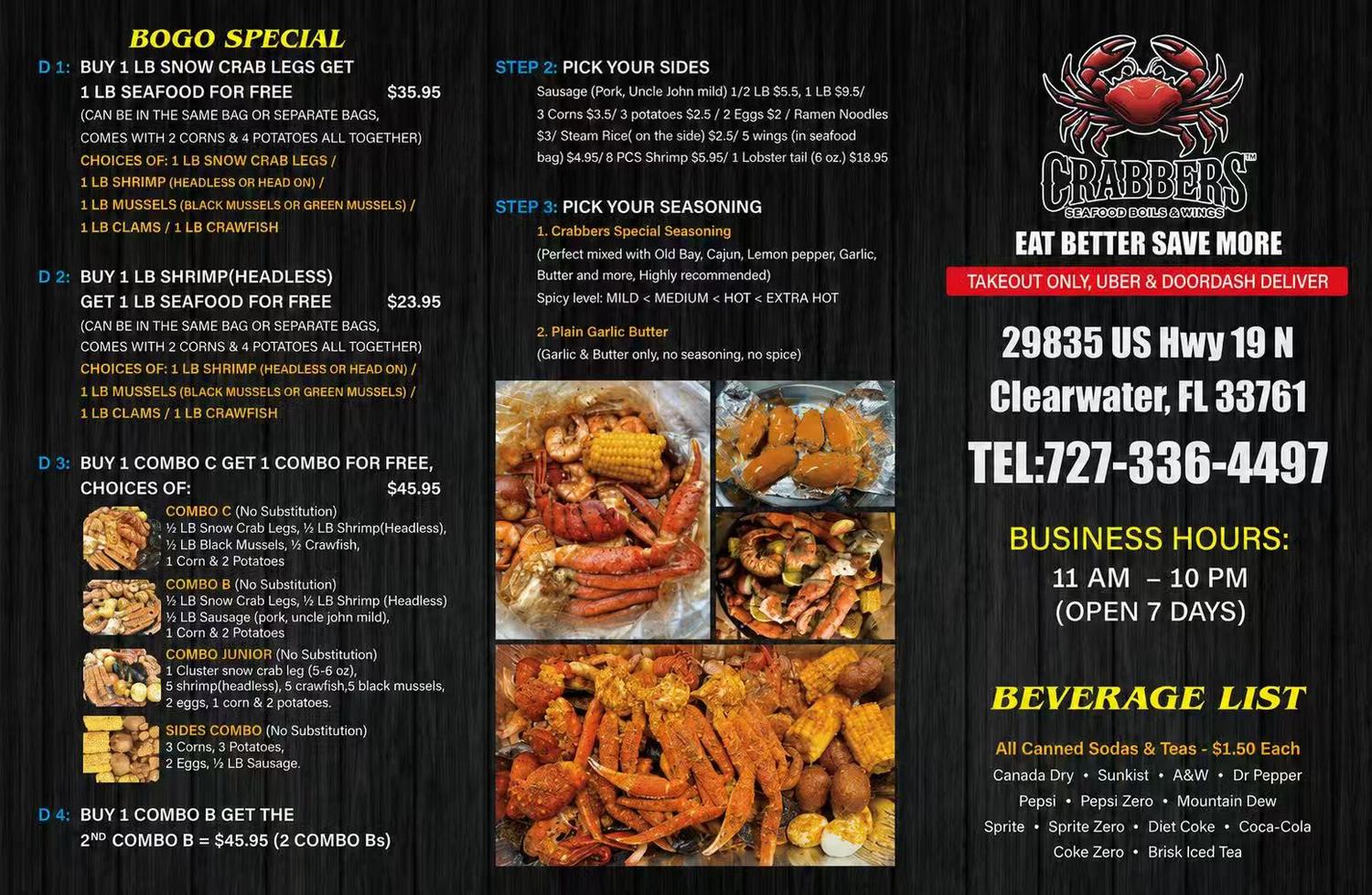 Restaurant menu 1, detailed description provided below