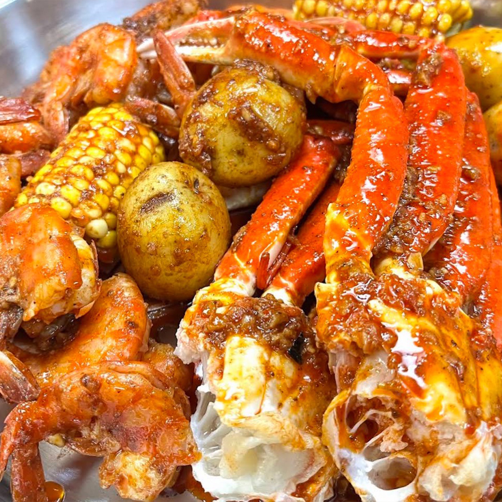 Seafood Boil with Crab, Shrimp, Corn and Potatoes from Crabbers, a Seafood Restaurant in Spring Hill