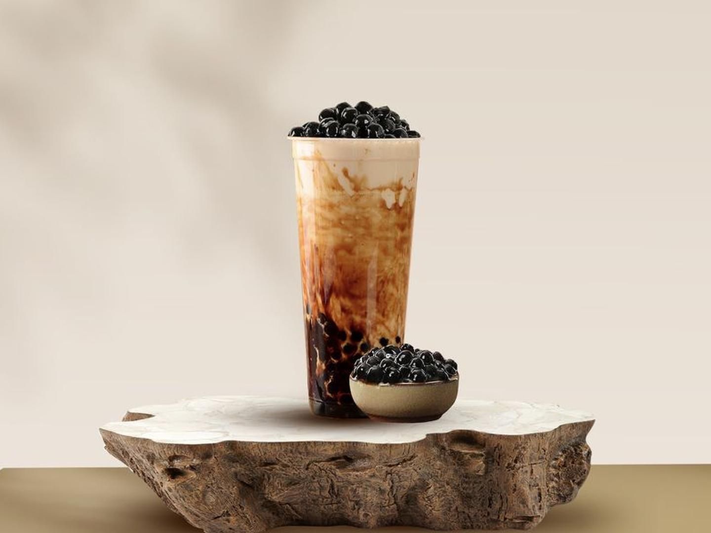 Black sugar bubble milk tea at Crispy Burger, a Fast - Food Restaurant in Cut Off