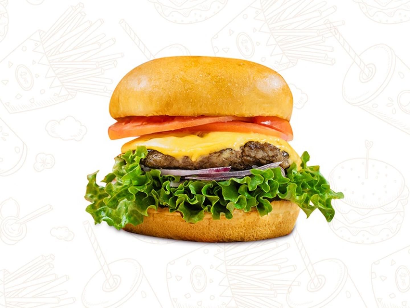 Cheese burger with lettuce and tomato at Crispy Burger, a Fast - Food Restaurant in Cut Off