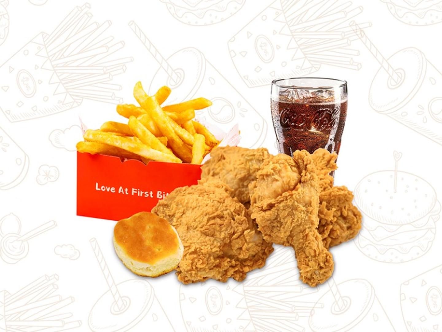 Signature chicken combo with fries, biscuit and drink at Crispy Burger, a Fast - Food Restaurant in Cut Off