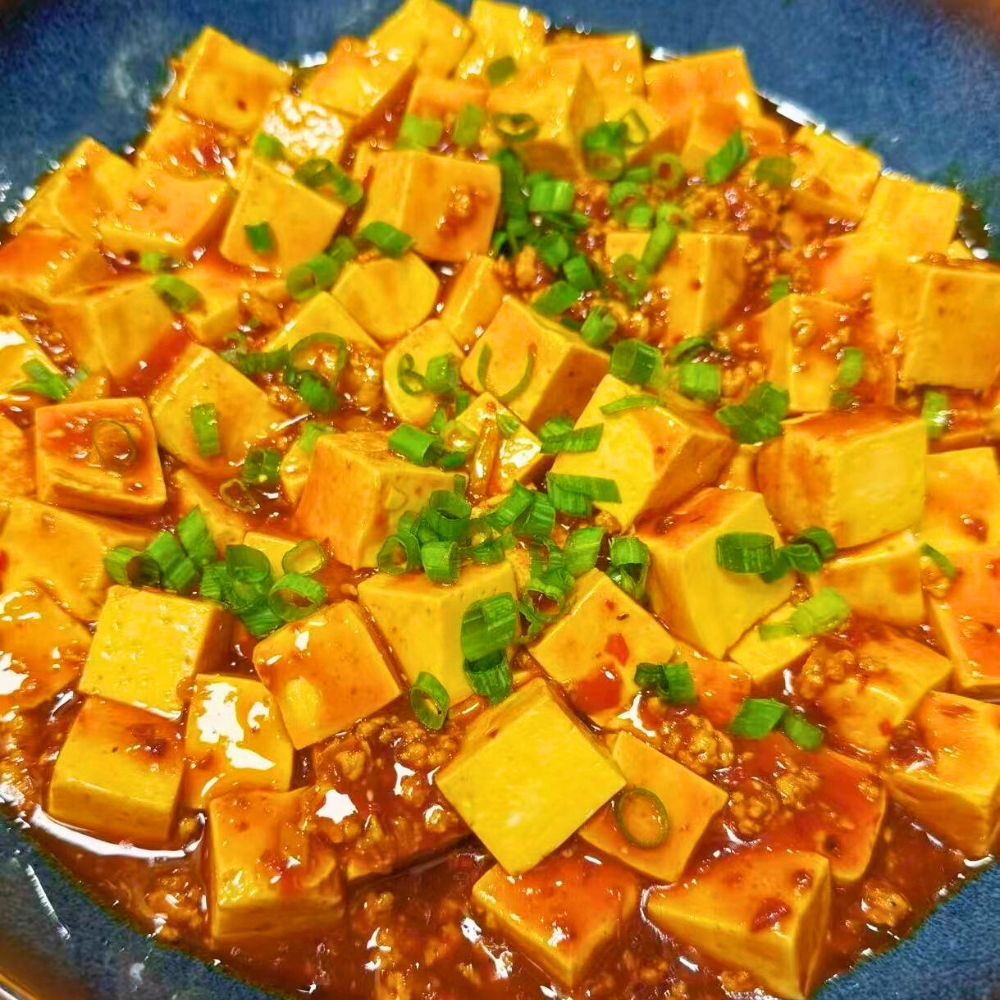Mapo tofu in spicy sauce at Dallas Spicy Chinese Cuisine, a Chinese Restaurant in Plano.