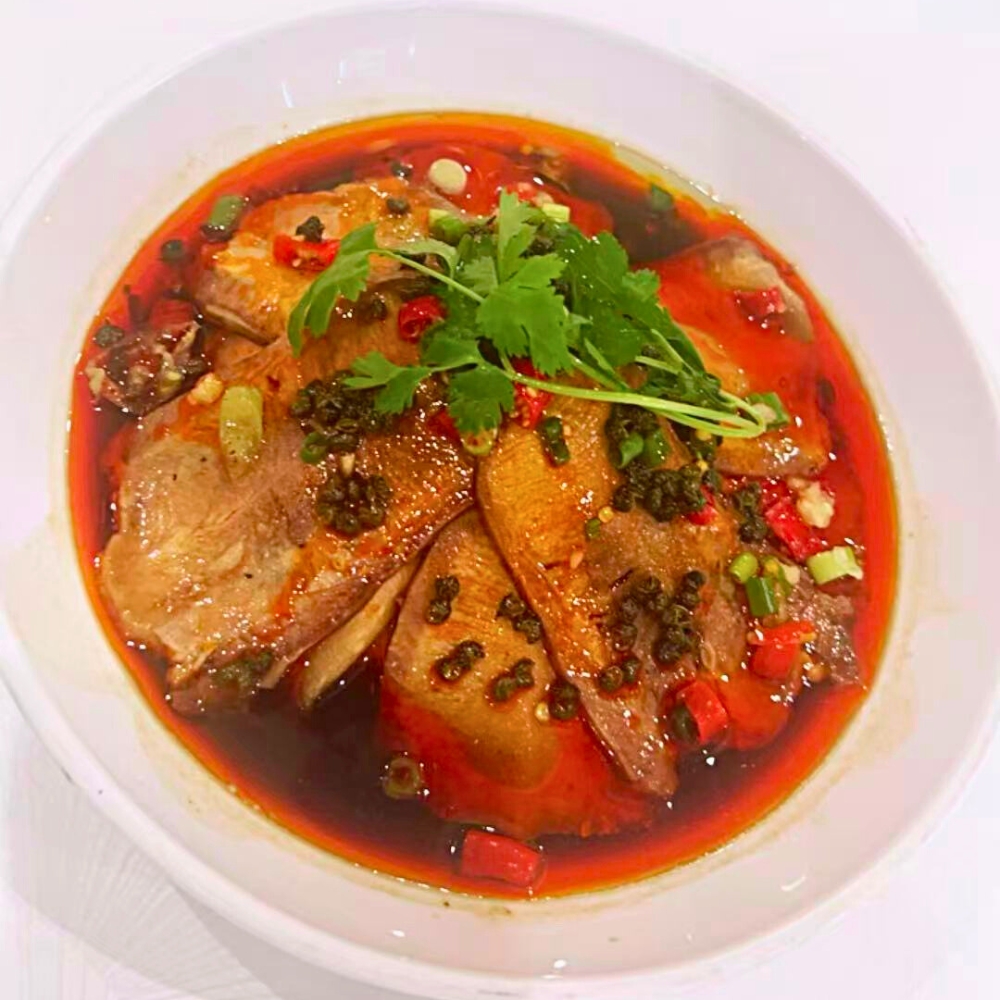 Pepper maple beef tongue in broth at Dallas Spicy Chinese Cuisine, a Chinese Restaurant in Plano.