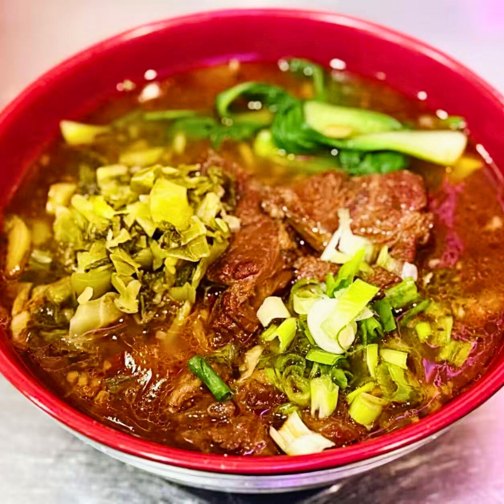 Taiwanese braised beef noodle soup at Dallas Spicy Chinese Cuisine, a Chinese Restaurant in Plano.