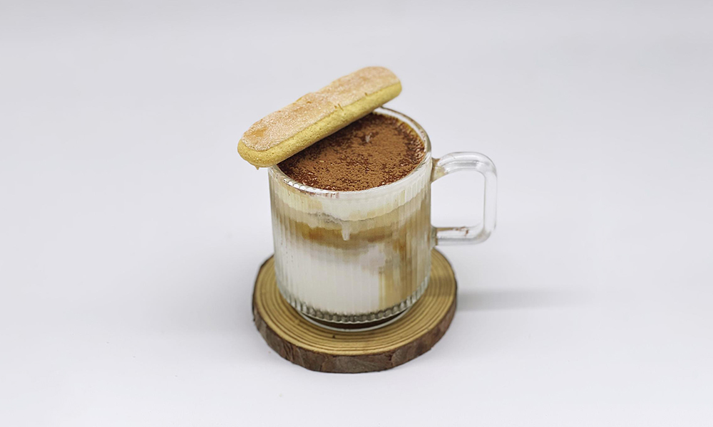 coffee inspired by tiramisu flavor at Dandelion Kaffe，a Brunch Restaurant in Alameda