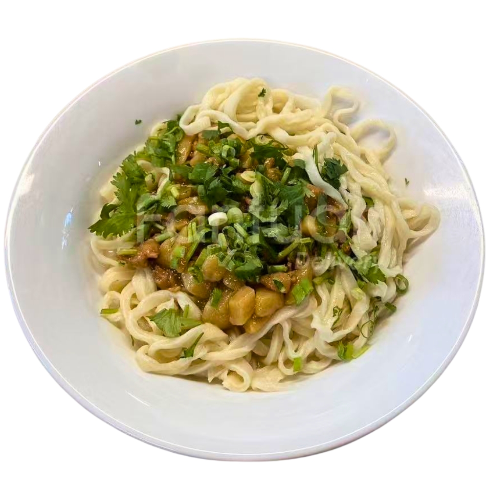 Dan’s-Kitchen-Chinese-Restaurant-Eggplant-Noodle-Bellevue Noodles with eggplant in sauce at Dan's Kitchen, a Chinese Restaurant in Bellevue