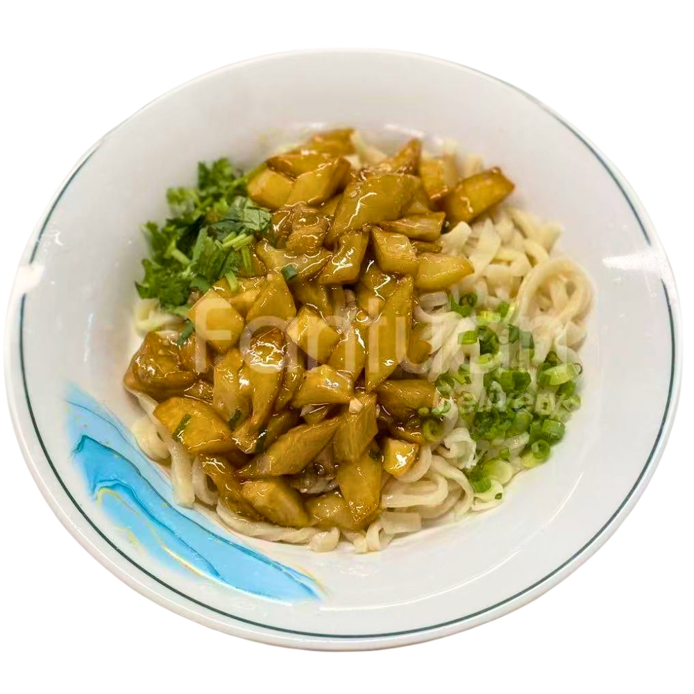 Dan’s-Kitchen-Chinese-Restaurant-Eggplant-Noodles-Bellevue Noodles with eggplant and herbs at Dan's Kitchen, a Chinese Restaurant in Bellevue
