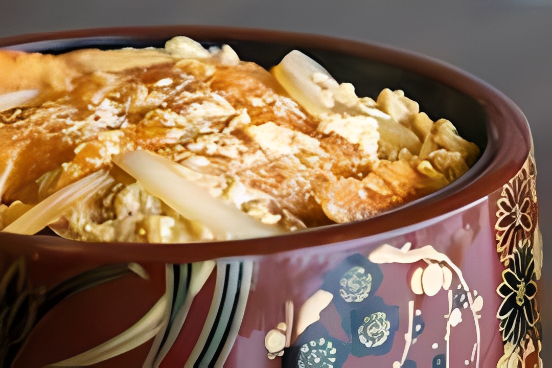 Katsudon with crispy pork cutlet and egg over rice at Dan Zai Ramen & Sushi House, a Asian Fusion Restaurant in Green Brook Township