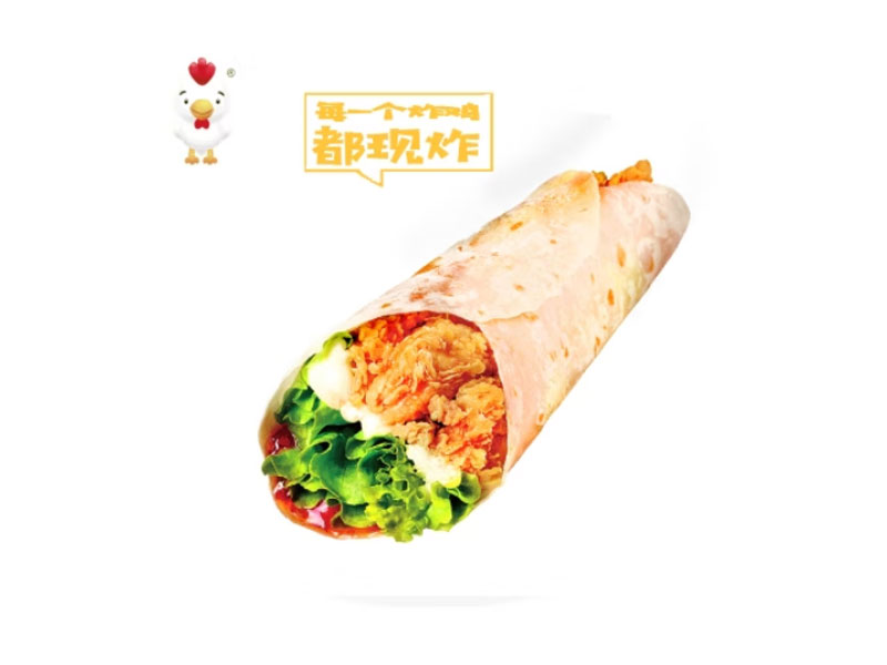 Crispy fried chicken wrap filled with lettuce and savory sauce at Delicious Fried, a Fast‑food Restaurant in Los Angeles