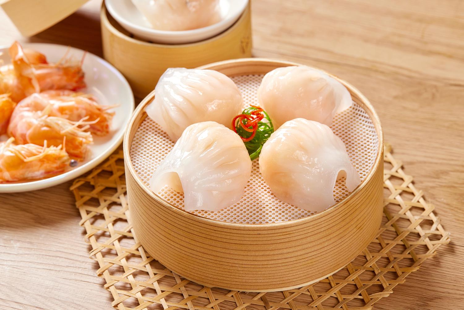 Steamed Shrimp Dumplings at Dim Sum Dynasty, Chinese Restaurant in Temecula
