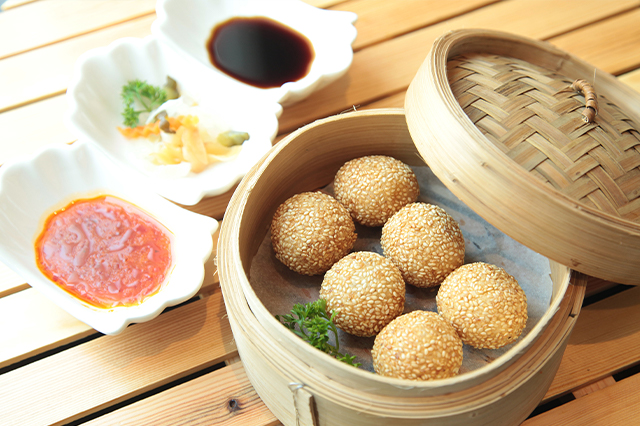 Sesame balls at Dim Sum Dynasty, Chinese Restaurant in Temecula