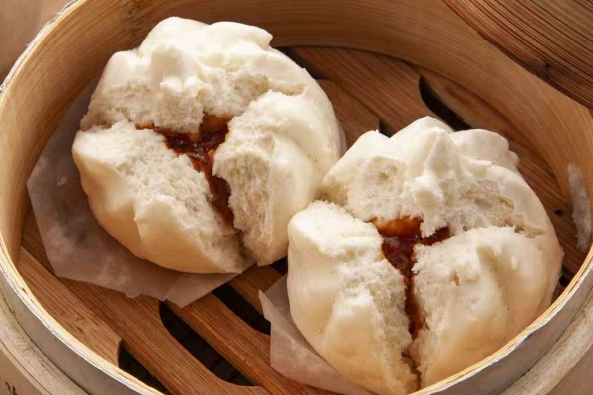 Steamed BBQ Pork Bun at Dim Sum & Kimchi，a Asian Fusion Restaurant in Bettendorf