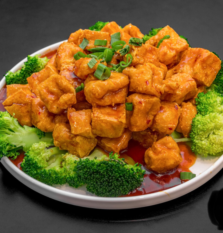 Braised tofu with broccoli and scallions at Dragon 109 of Columbus, a Chinese Restaurant in New York