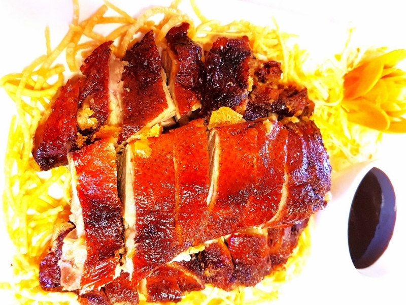 Crispy Cantonese BBQ duck served with sauce at Dragon 88, a Chinese Restaurant in Conception Bay South