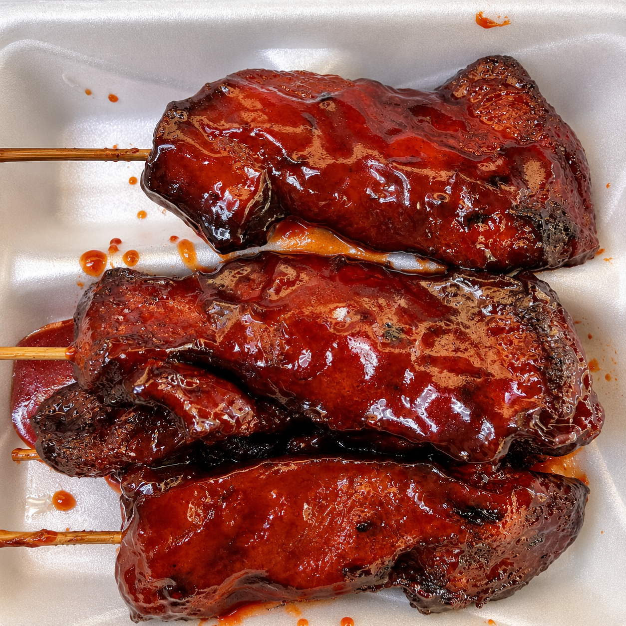 Glazed barbecue chicken skewers at Dragon Express, a Chinese Restaurant in Augusta