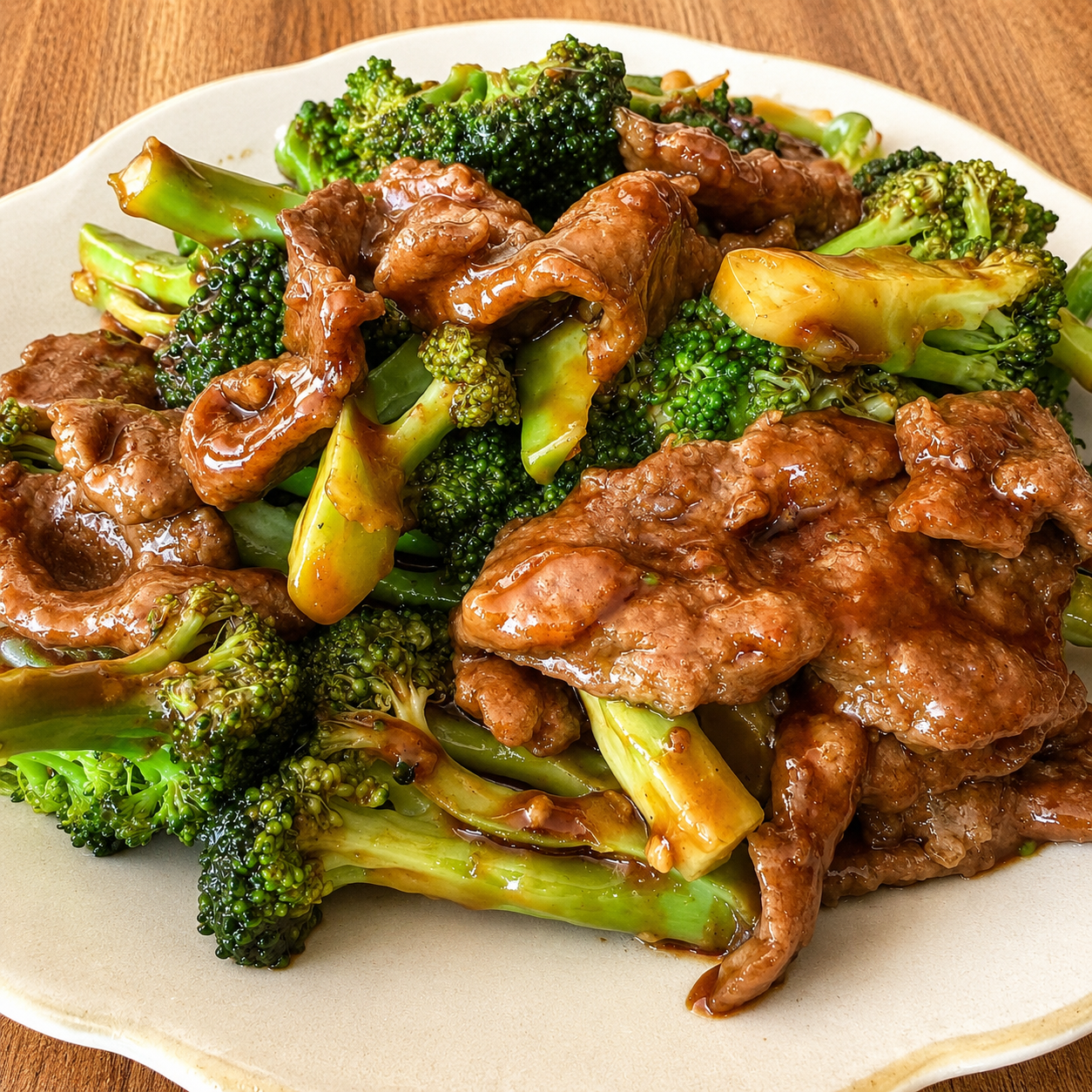Beef with broccoli in savory brown sauce at Dragon Express, a Chinese Restaurant in Augusta