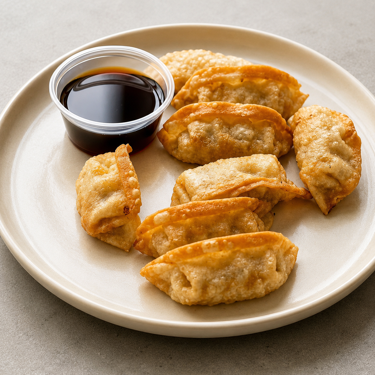 Fried dumplings with dipping sauce at Dragon Express, a Chinese Restaurant in Augusta