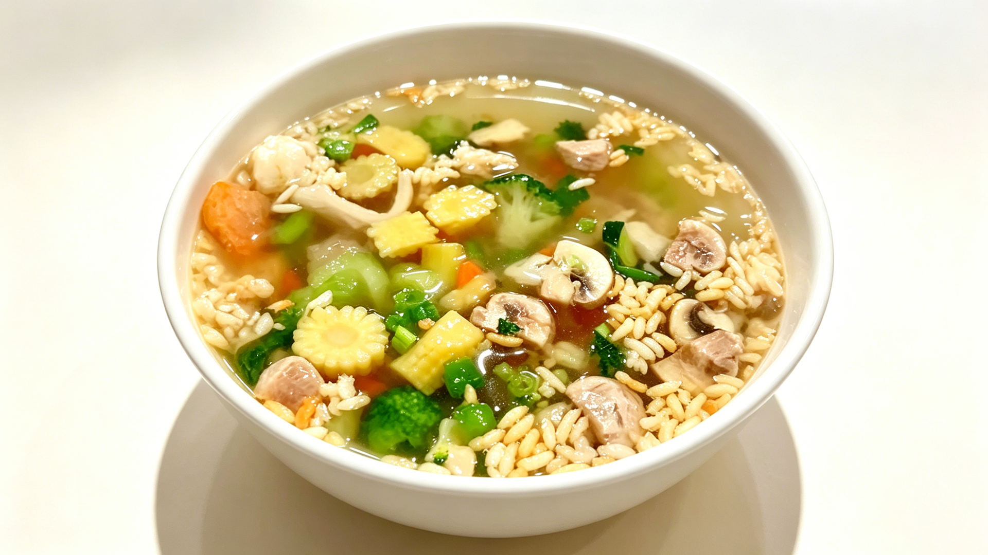 Chicken sizzling rice soup, available in large or small sizes at Dragon Palace, a Chinese Restaurant in Vacaville