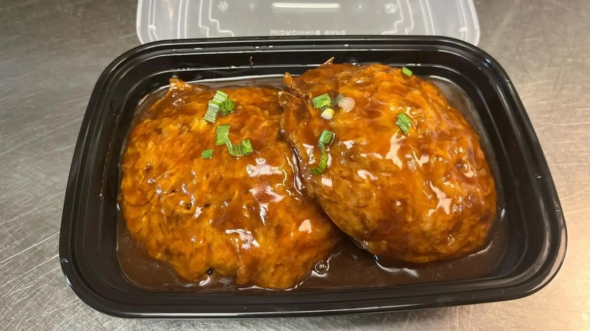 Beef Egg Foo Young at Dragon Palace, Chinese Restaurant in Tinley Park