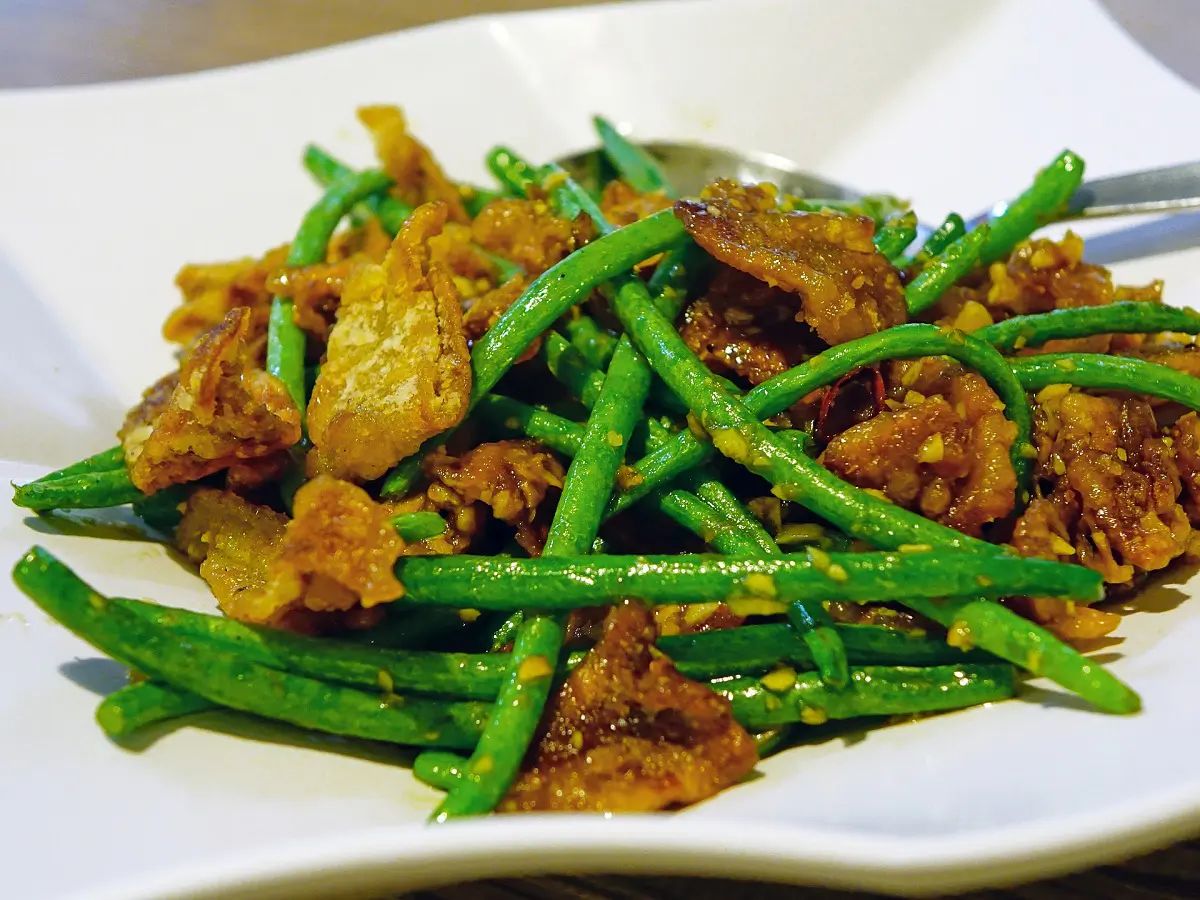 sauteed string beans at Dragon 88, a Chinese Restaurant in New York