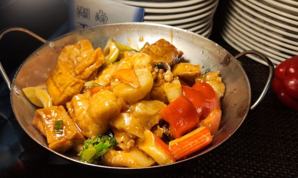 Seafood tofu pot with mixed seafood and vegetables at Tong's Hunan Restaurant, a Chinese Restaurant in Northbrook