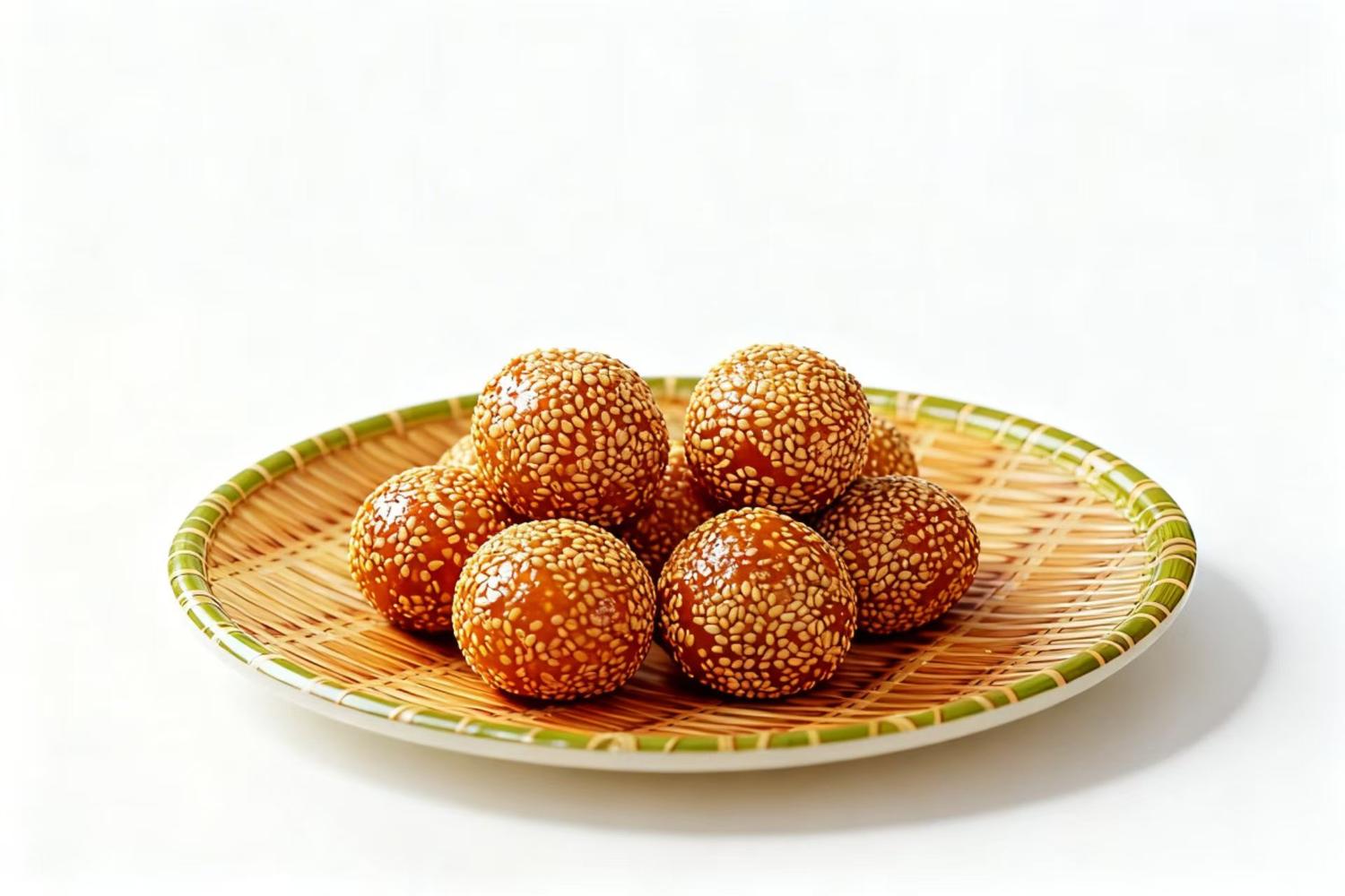 Glutinous rice balls coated with sesame seeds at Duck & Dumpling, a Chinese Restaurant in San Antonio