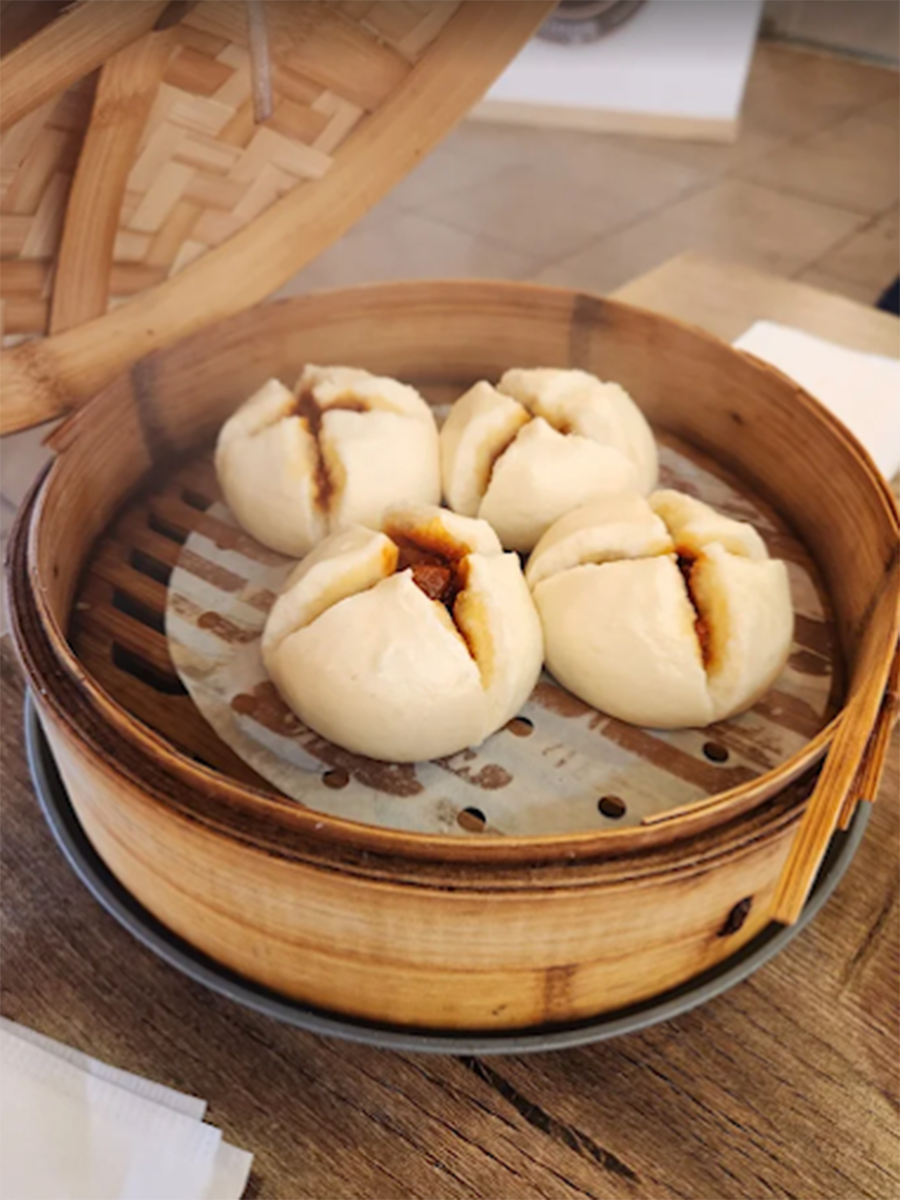 Steamed buns in a steamer, soft and delicious at Southside Dumpling Haus, a Chinese Restaurant in Corpus Christi