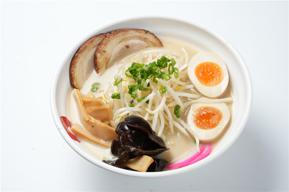 Tonkotsu ramen with pork, egg and mushrooms at Dumpling Delight, a Chinese Restaurant in Millbrae