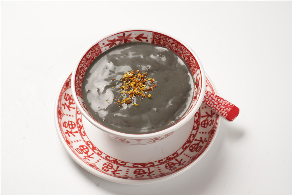 Black sesame porridge with osmanthus at Dumpling Delight, a Chinese Restaurant in Millbrae