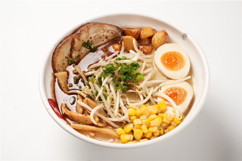Miso ramen with pork, egg and corn at Dumpling Delight, a Chinese Restaurant in Millbrae