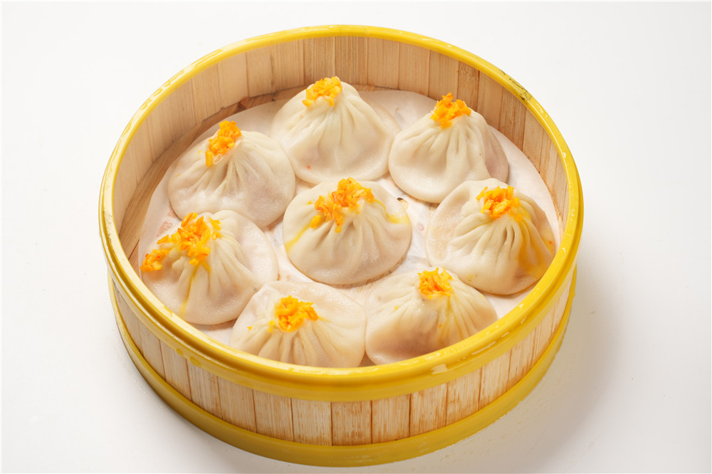 Crab roe xiaolongbao at Dumpling Delight, a Chinese Restaurant in Millbrae