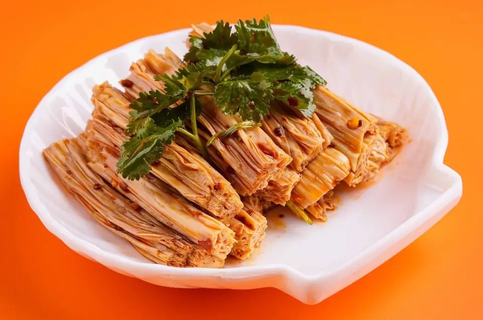 Chili Tofu Skin Salad at Dumpling Mix, a Chinese restaurant in Redondo Beach
